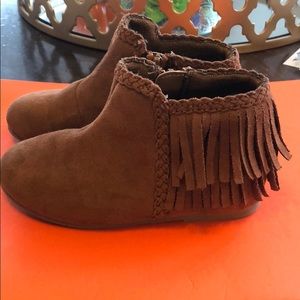 Fall fringe booties